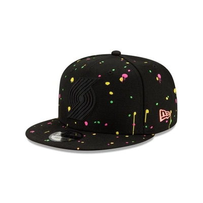 Sapca New Era Portland Trail Blazers NBA Neon Splatter 9FIFTY Snapback - Negrii